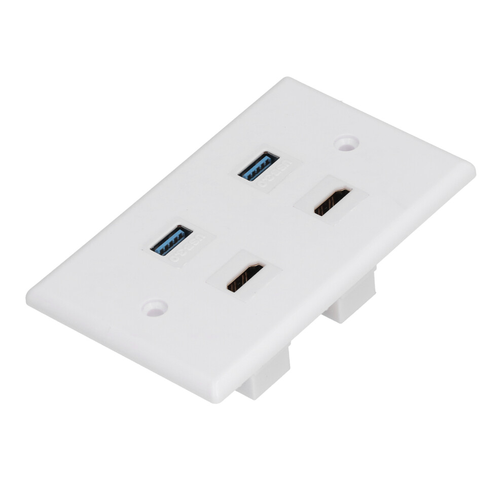 2 Hd Multimedia Interface 2 Usb3.0 Ports Panel Weld Free Audio Video Wall Outlet Plate Accessory 4981322243107