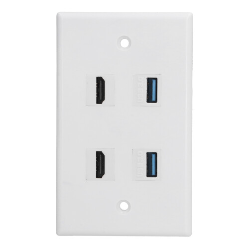 2 HDMI + 2 USB 3.0 Panneau mural ABS 70x115 mm Prise 1
