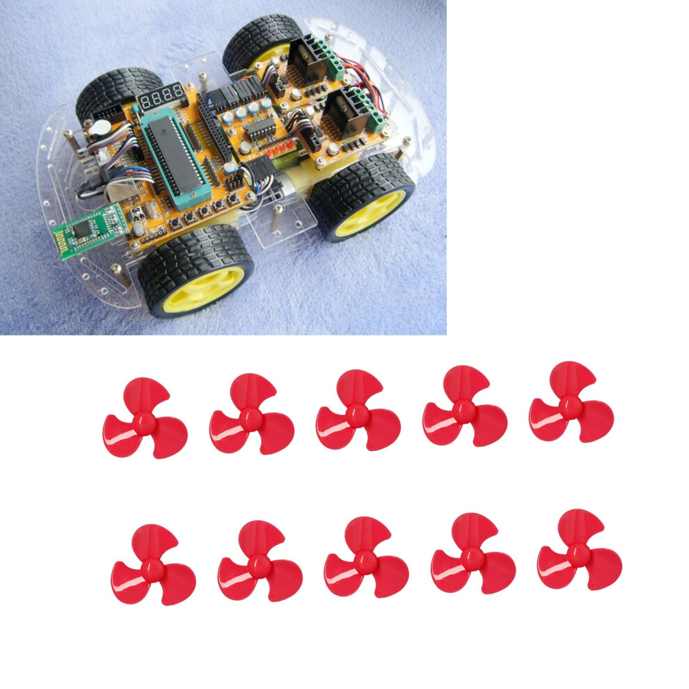 10Pcs 50Mm 3 Blades Propeller Abs Turning Propellers Replacement Diy Car Model Accessoriesred 6901322247279