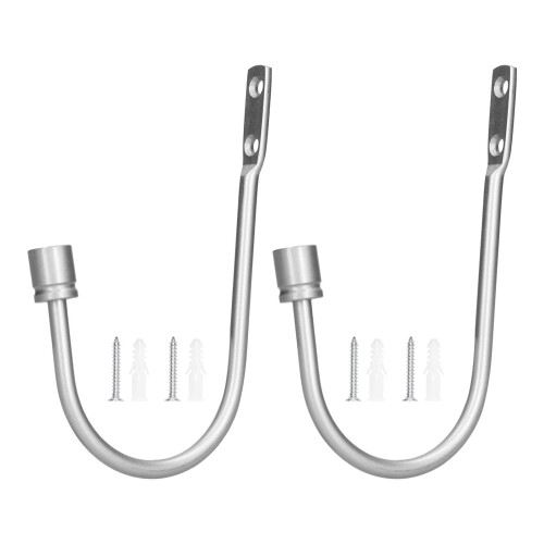 2 pezzi fermatenda a gancio a U 169,31,6 cm argento 1