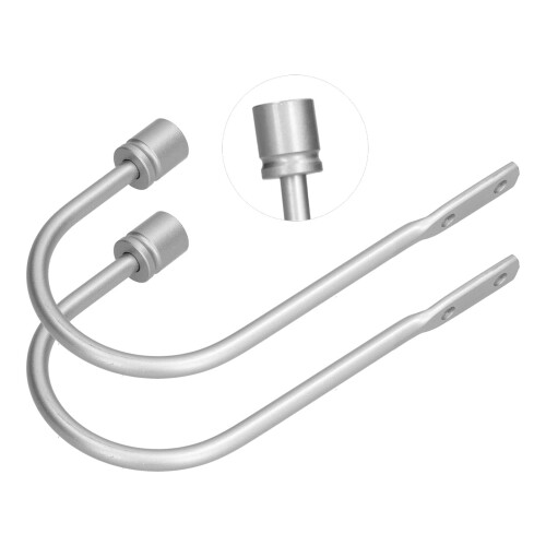 2 pezzi fermatenda a gancio a U 169,31,6 cm argento 2