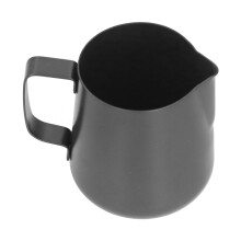 Tazza in acciaio inossidabile spessa per montare la schiuma, 350 ml, beccuccio nero