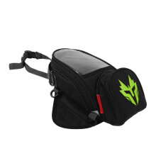 Motorcycle Fuel Tank Bag Touch Screen Function Adjustable Strap Waterproof Oxford Fabric UniversalGreen