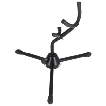 Supporto per sassofono alto in metallo, pieghevole e portatile, nero.