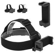 Supporto per fascia da testa in ABS nero, per fotocamera e telefono, 6,2–10 cm
