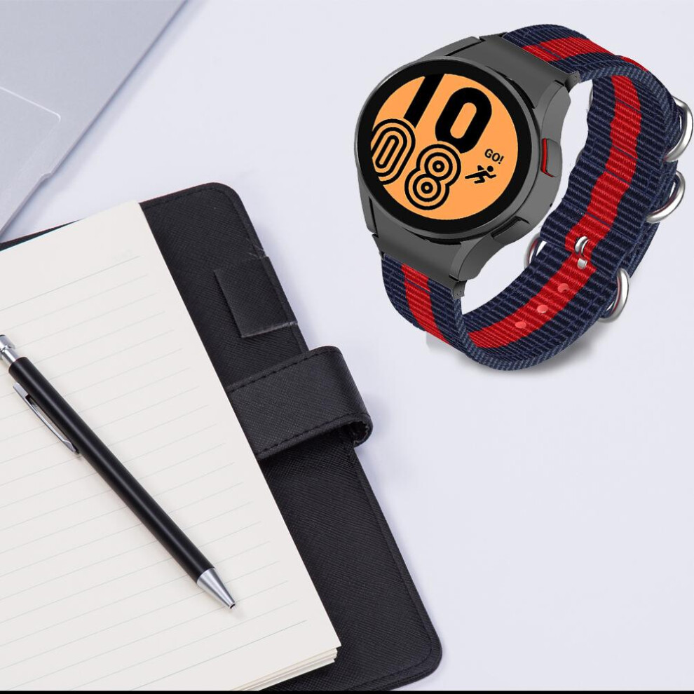 Smartwatch Wristbands Strap Canvas Smartwatch Replacement Band For Watch 4 40Mm 44Mm For Watch 4 Classic 46Mm 42Mm 3 Stripes Blue Red Blue,Red 3261322255630