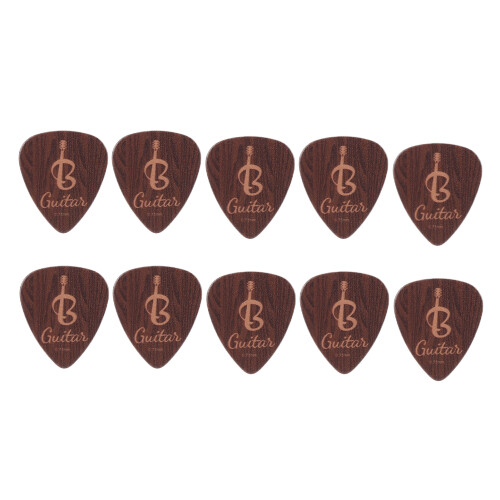 10 plettri per chitarra in celluloide 0,71 mm colore legno 1