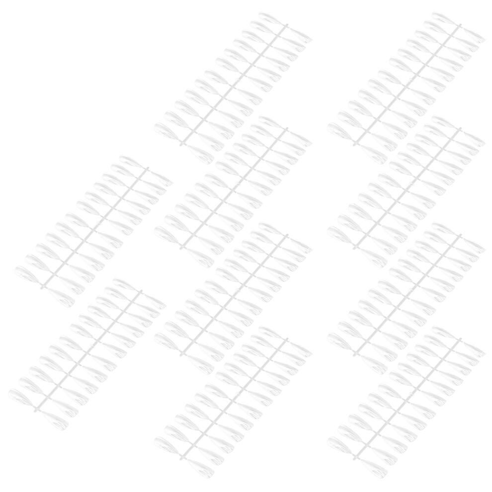 240pcs Nail Swatch Sticks Transparent Nail Art Polish Display Tips Manicure SuppliesLong Pointed