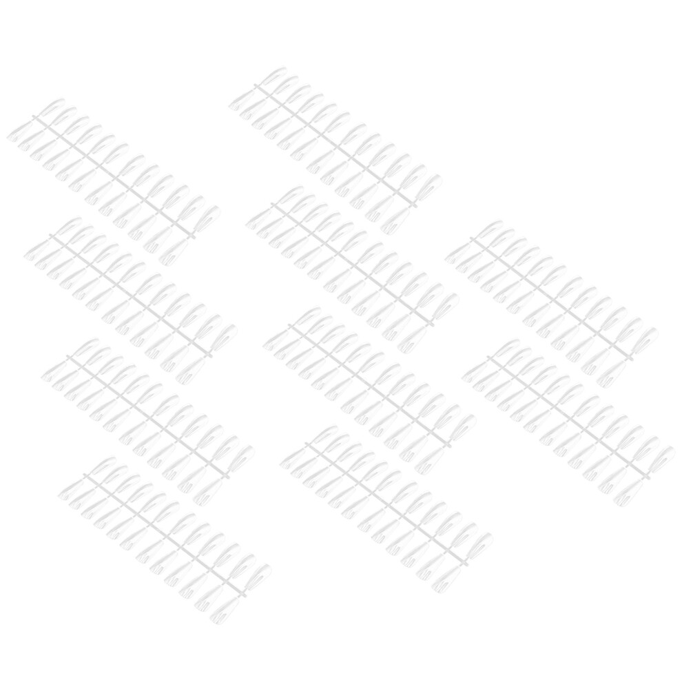 240pcs Nail Swatch Sticks Transparent Nail Art Polish Display Tips Manicure SuppliesLong Trapezoid