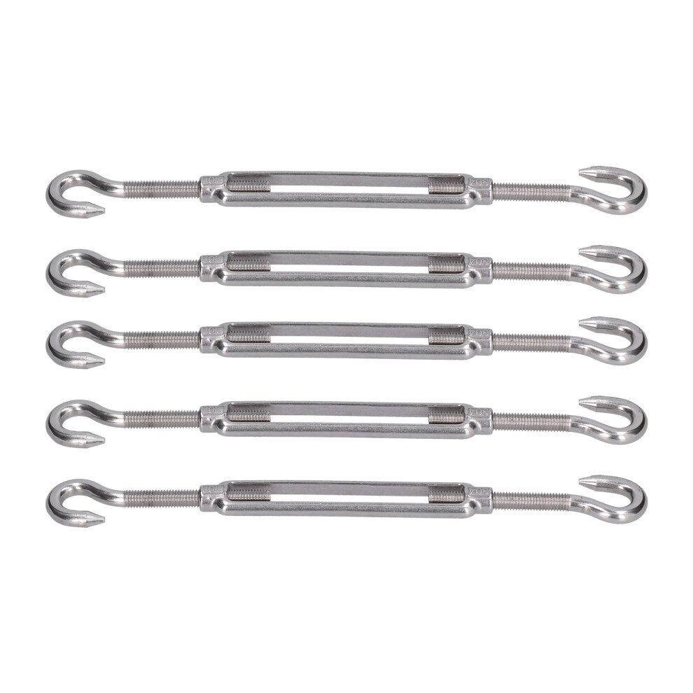 5Pcs Turnbuckle Hook And Hook Wire Rope Tension 304 Stainless Steel Shade Sail Hardwarem6 8771322259439