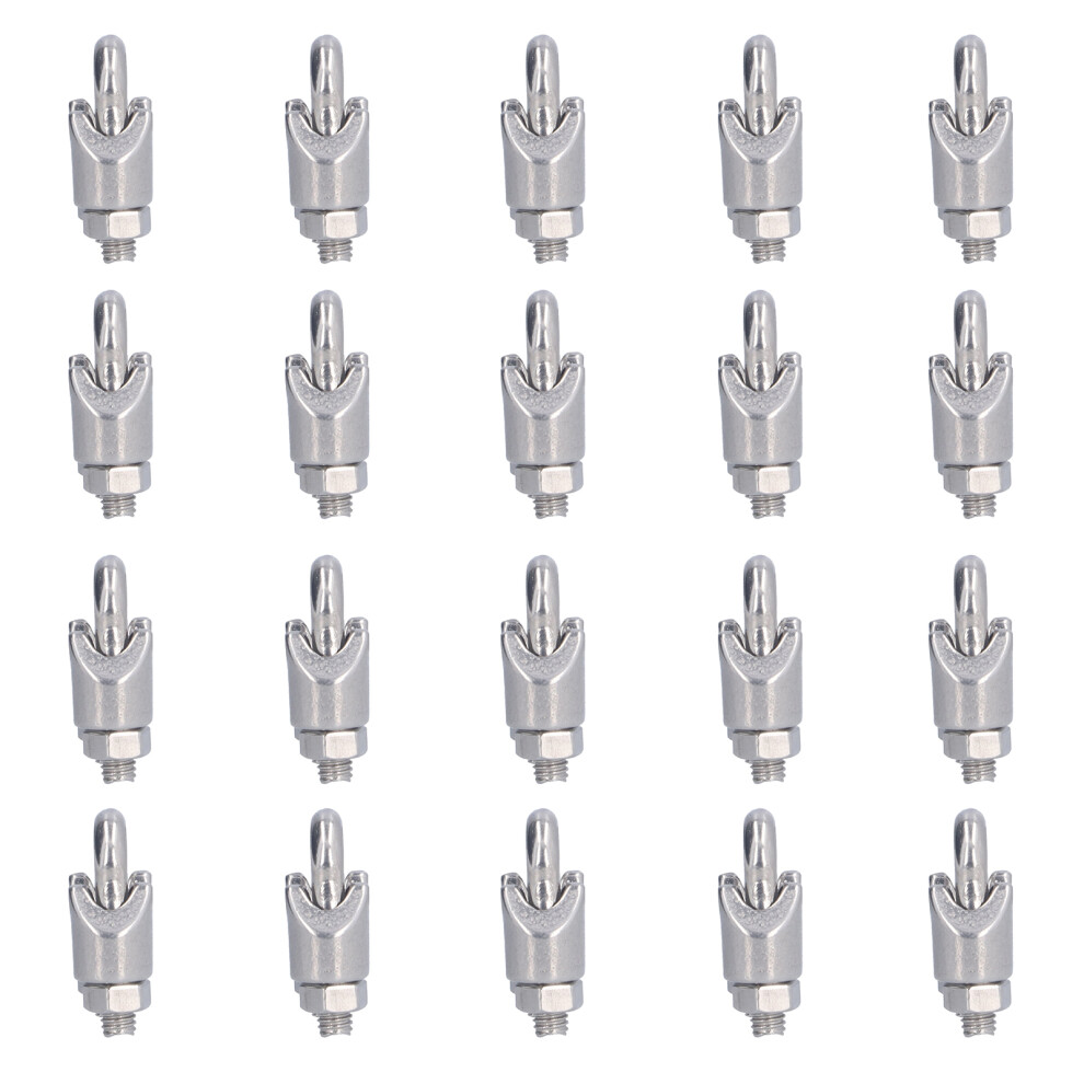 20Pcs Stainless Steel Wire Rope Clamp Hardware Rigging Cable Clip Lock Clamping Fastenersm8(8Mm) 3731322259445