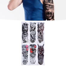 6 Bögen wasserdichte Vollarm-Tattoo-Aufkleber für Männer und Frauen 170x480mm