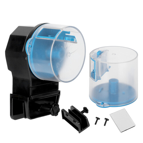 Alimentatore automatico per pesci temporizzato 11,5 oz plastica blu 1