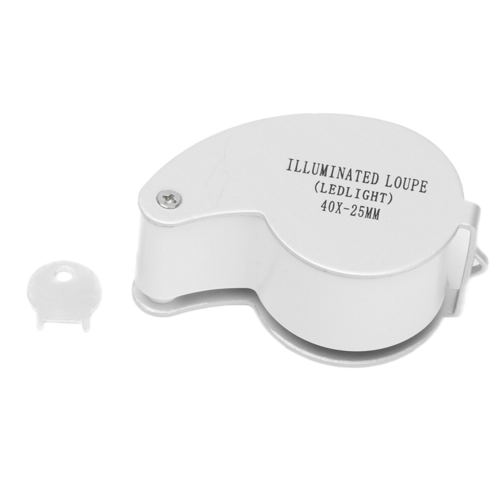 Jewelry Magnifier 40X Portable Illuminated Jewelry Loupe Magnifying Glasses for Detecting Identifying