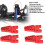 4 pezzi di supporto RC in lega di alluminio per auto 1/10 e 1/8 rosso 10