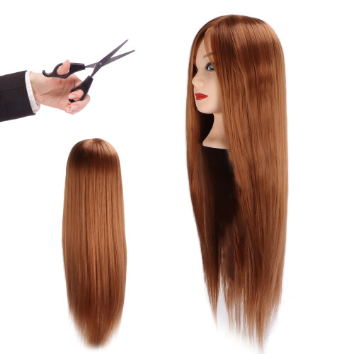 Hellbraune Haar-Modelkopf für Haarstyling, Flechttechniken & Make-up-Training