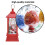 Lanterna LED di Babbo Natale rossa dimensione piccola 160mAh 6