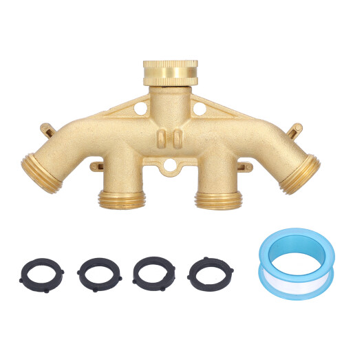Divisore a 4 vie in ottone G3/4, adattatore per rubinetto 1