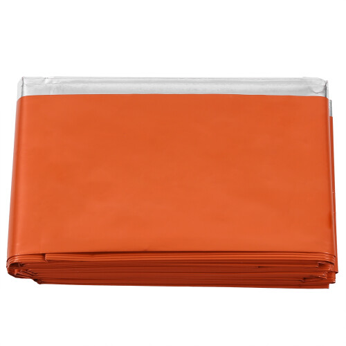 Couverture de survie 80 g réfléchissante orange compacte
