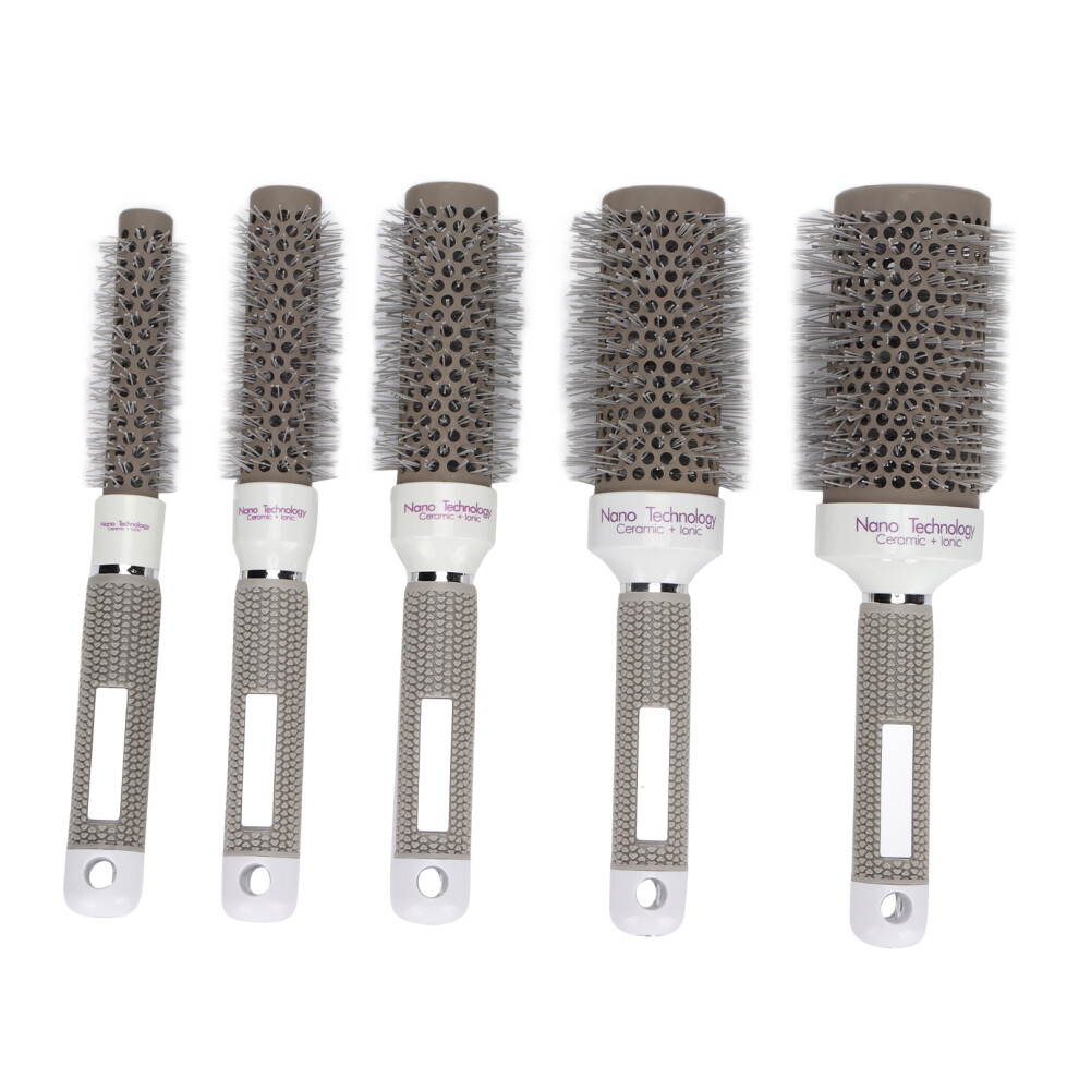 5pcs Round Brush Set Heat Conduction Hairbrush Comb Hairdressing Tool Set for Blow Drying Curling