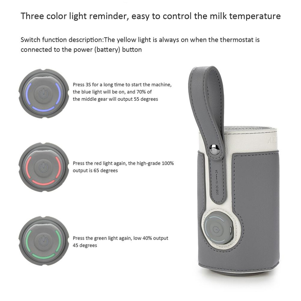 Bottle Warmer Bag 3 Temperature Adjustable Portable Baby Bottle Warmer for Home and on the Go