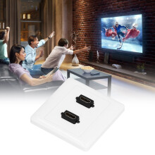 Plaque murale HDMI à 2 ports 86x86 mm ABS, femelle-femelle