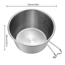 Bol en inox 500ml 125x125x65mm Poignée argentée