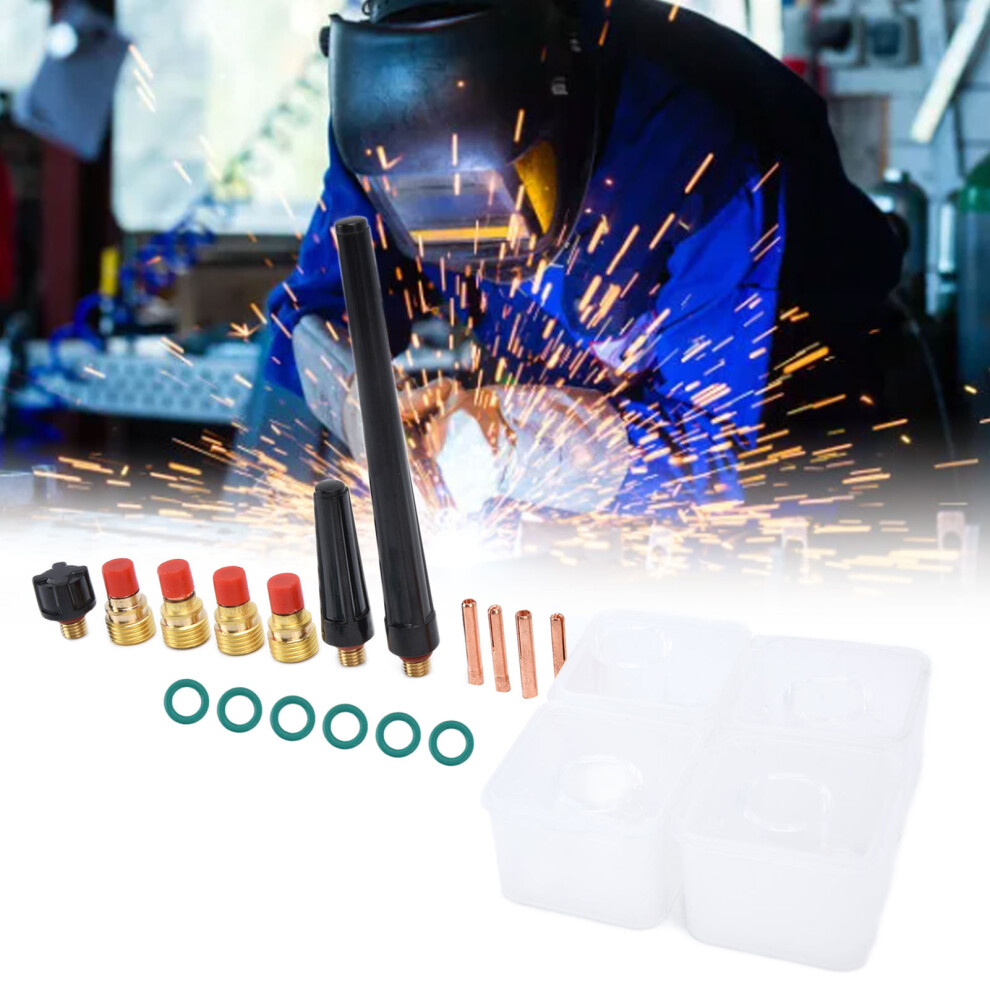 21Pcs Tig Welding Torch Kit Collets Glass Cups Back Caps Accessories For Wpâ9 20 25 Model 300A 8331322274599