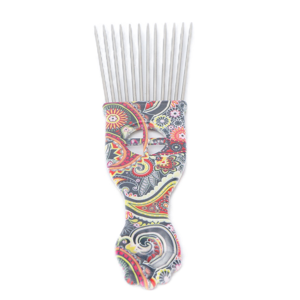 Unisex Hair Pick Comb Professional Afro Stainless Steel Detangle Hair Pick Comb For Curly Hair Stylingk2