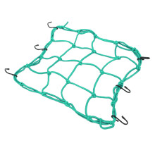 Nylon-Ladungsnetz 30x30cm, elastisches Gepäcknetz mit Haken für Fahrräder & Motorräder, Grün