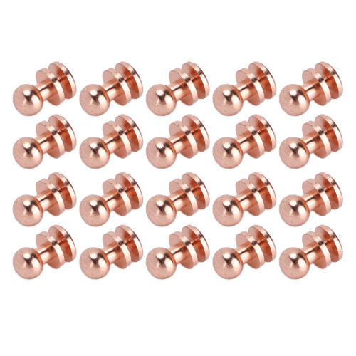 Rivetti in ottone 20 set oro rosa 7x6 mm per bagagli 1