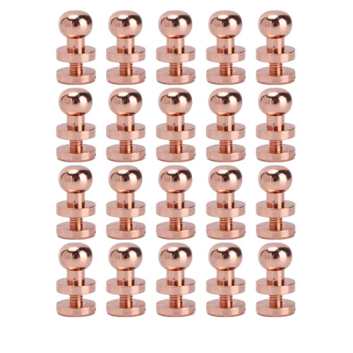 Rivetti in ottone colore oro rosa 8x7 mm - 20 set per borse 1