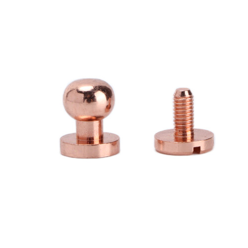 Rivetti in ottone colore oro rosa 8x7 mm - 20 set per borse 2