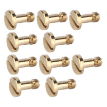Vis de reliure 10 ensembles couleur laiton 6.5x7mm