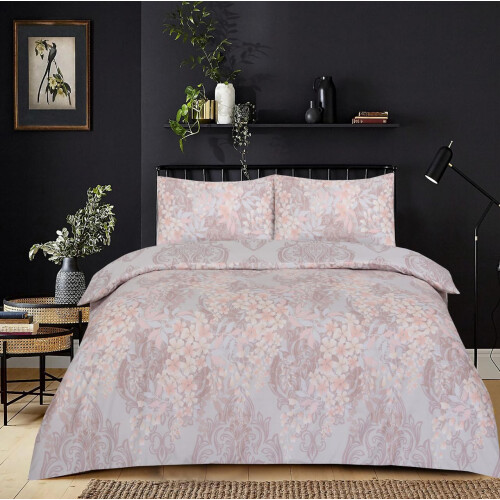 (Orchids-2, Single) 4PCs Complete Bedding Set Duvet Cover Fitted Sheet