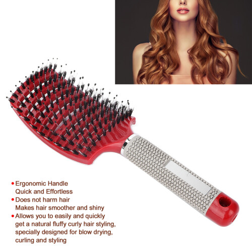 Spazzola a paddle rossa per capelli curvata e ventilata 25,5x7,5 cm 2