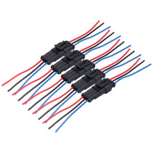 Way connecteur noir en nylon et laiton, 2 broches, 1,5 mm, 8 cm