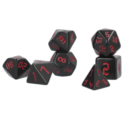 Ensemble de 7 dés polyédriques rouges en acrylique standard pour DND 1