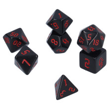 Ensemble de 7 dés polyédriques rouges en acrylique standard pour DND