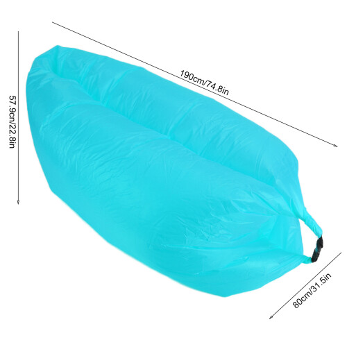 Matelas gonflable pliable 80 x 57,9 x 190 cm bleu 2