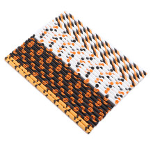 125 pezzi cannucce di carta Halloween 19,6cm x 0,5cm multicolore