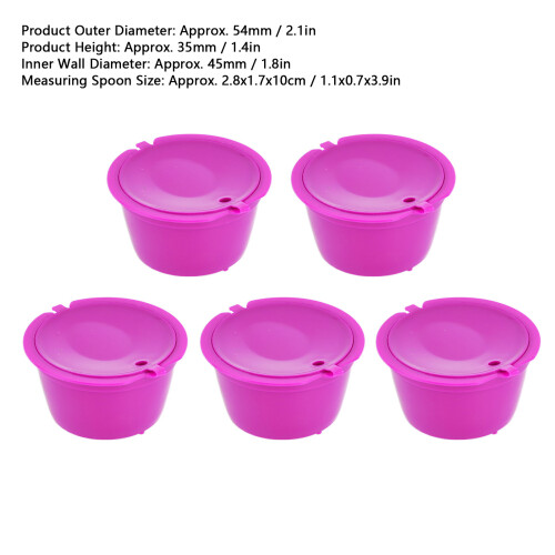 5 pezzi Rosso Rosa 50 ml Capsula riutilizzabile Ø 54 mm Altezza 35 mm 2