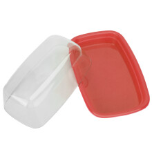 Boîte de rangement courbée pour beurre 193 g 18 x 11,5 x 7,5 cm rouge