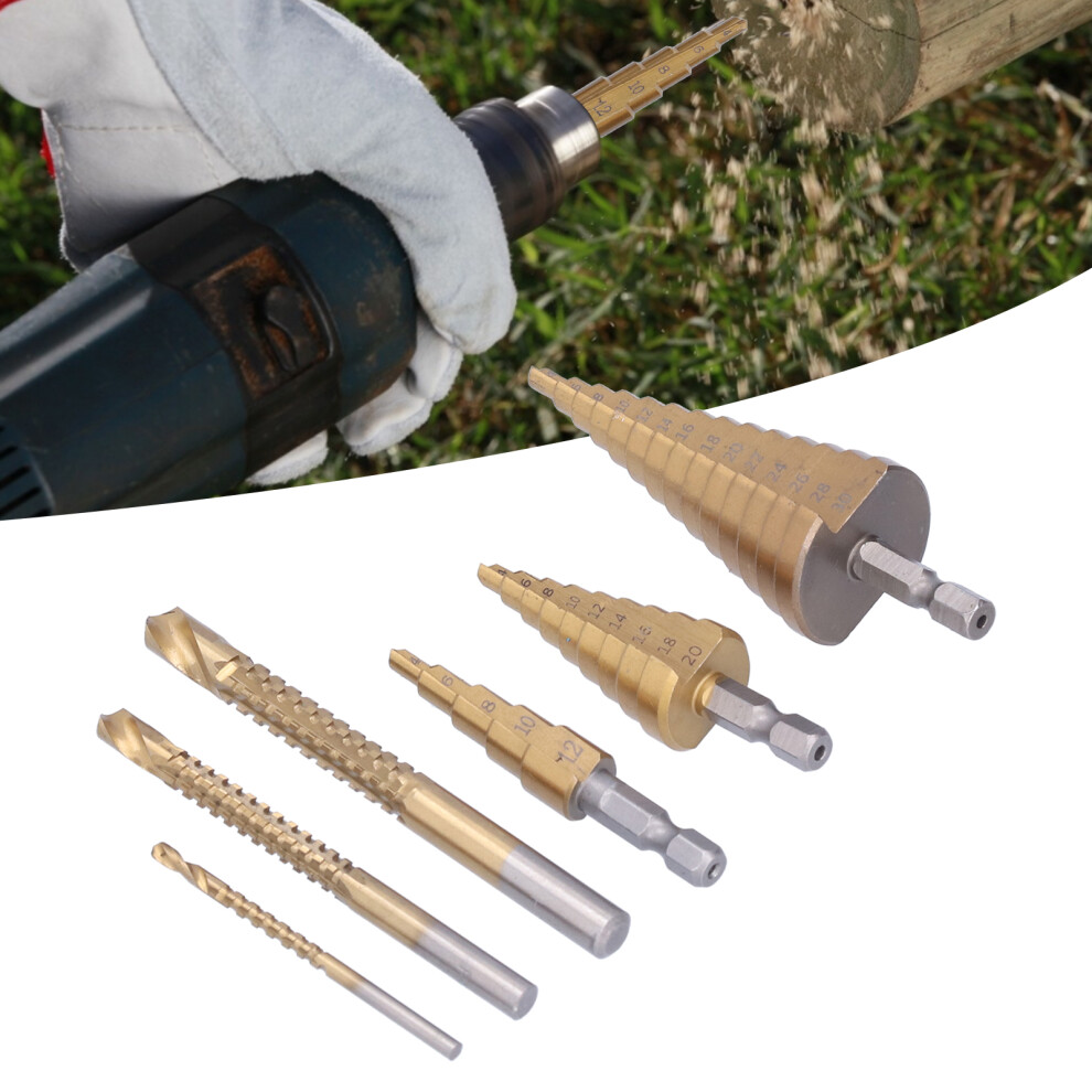 Step Drill Bits Serrated Spiral Bits High Speed Steel Woodworking Grooving Accessories 9411322294595