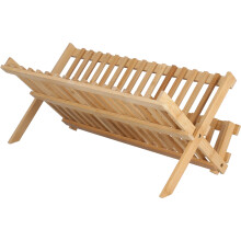 Rack per piatti in bambù a 16 griglie, 2 livelli, naturale, 18,5 pollici