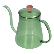 Teiera in vetro verde con beccuccio lungo 600ml 11,5x16cm