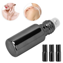 Ensemble de 3 flacons roll-on en verre pour parfum, 5 ml, noir.
