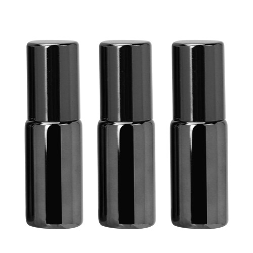 Ensemble de 3 flacons roll-on en verre pour parfum, 5 ml, noir. 1