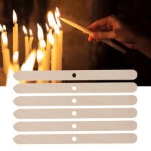 50 pezzi di supporti per stoppino di candela in betulla, 114x10 mm, foro singolo