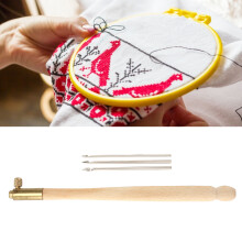 Crochet à tambour: poignée ergonomique antidérapante, 3 aiguilles